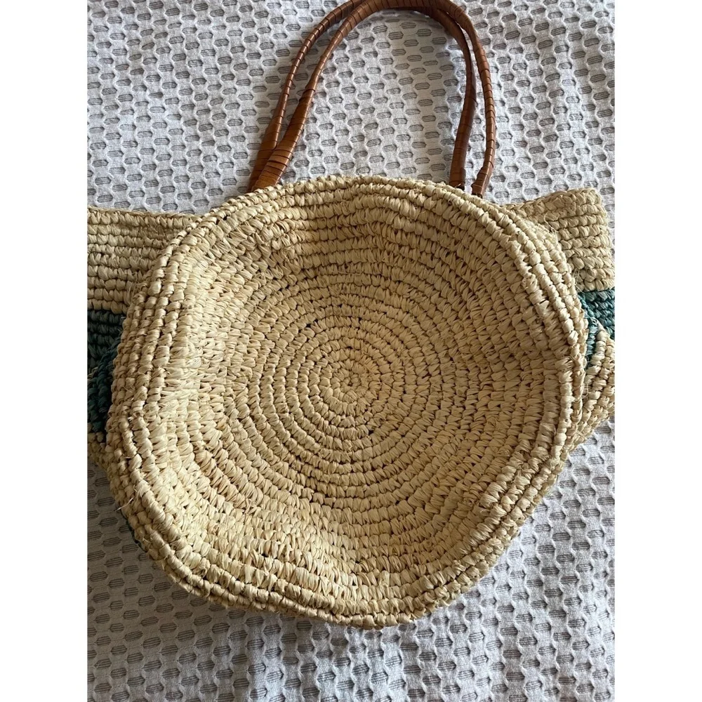 House of Mua Mua - raffia beach bag “I love miami”